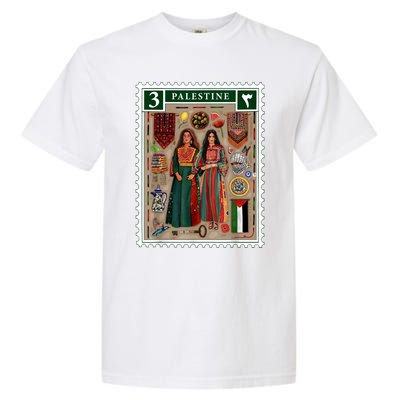 Palestine Stamp Retro Palestine Women Palestinian Flag Gaza Garment-Dyed Heavyweight T-Shirt