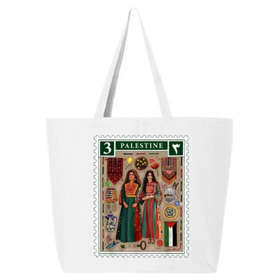 Palestine Stamp Retro Palestine Women Palestinian Flag Gaza 25L Jumbo Tote