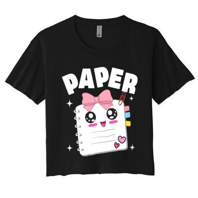 Paper Scissors Rock Halloween Costumes Group Family Women's Crop Top Tee