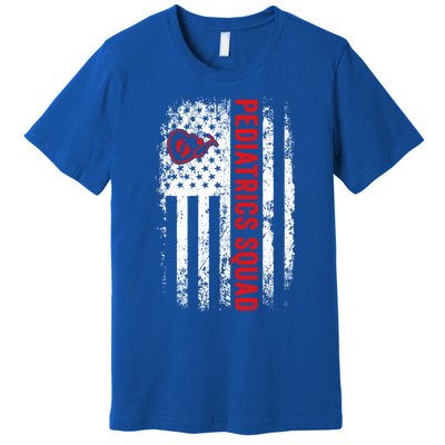 Pediatrics Squad Registered Nurse American Flag For Doctor Cute Gift Premium T-Shirt