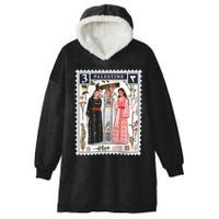 Palestine Stamp Retro Palestine Hooded Wearable Blanket