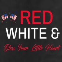 Patriotic Southern Red White And Bless Your Little Heart Funny Gift 7 Panel Mesh Trucker Snapback Hat