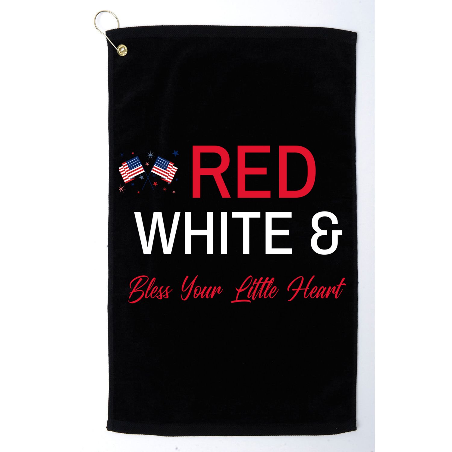 Patriotic Southern Red White And Bless Your Little Heart Funny Gift Golf Towel