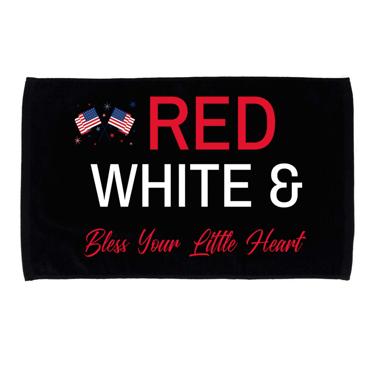 Patriotic Southern Red White And Bless Your Little Heart Funny Gift Microfiber Hand Towel