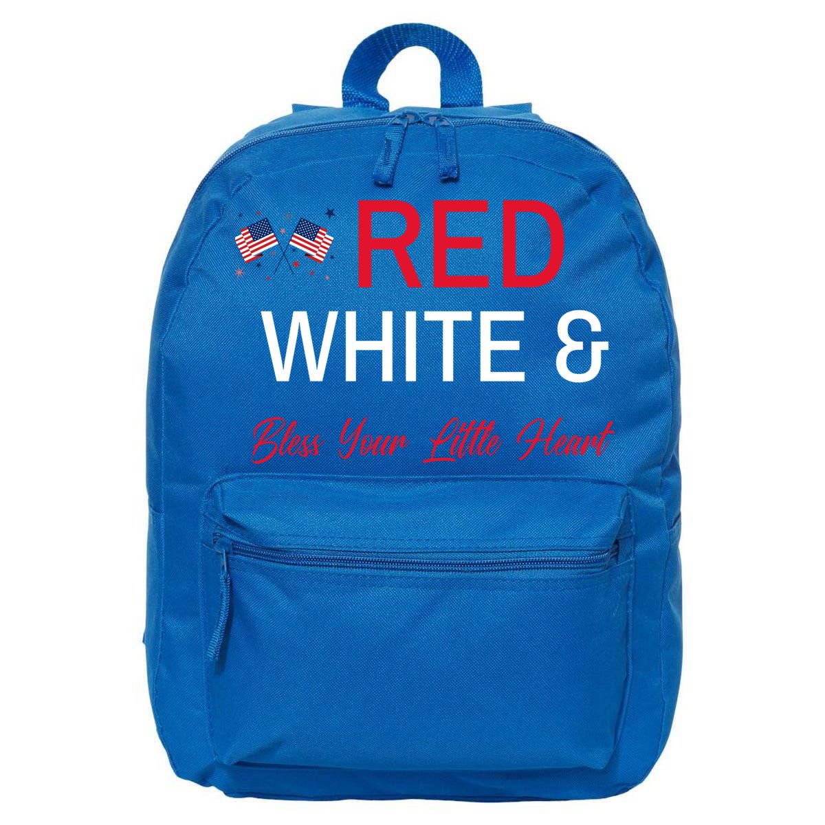 Patriotic Southern Red White And Bless Your Little Heart Funny Gift 16 in Basic Backpack