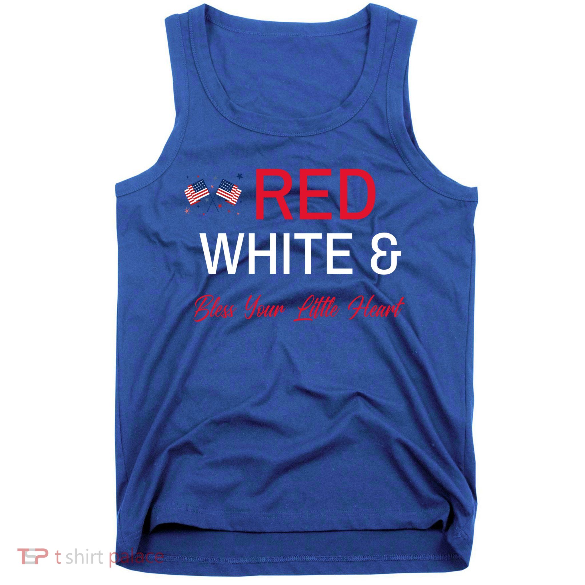 Patriotic Southern Red White And Bless Your Little Heart Funny Gift Tank Top