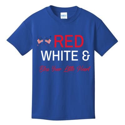 Patriotic Southern Red White And Bless Your Little Heart Funny Gift Kids T-Shirt
