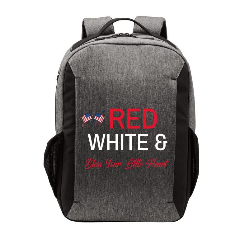 Patriotic Southern Red White And Bless Your Little Heart Funny Gift Vector Backpack