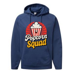 Popcorn Squad Retro Movie Night Snack Cinema Lover Performance Fleece Hoodie