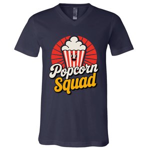 Popcorn Squad Retro Movie Night Snack Cinema Lover V-Neck T-Shirt