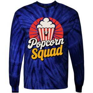 Popcorn Squad Retro Movie Night Snack Cinema Lover Tie-Dye Long Sleeve Shirt