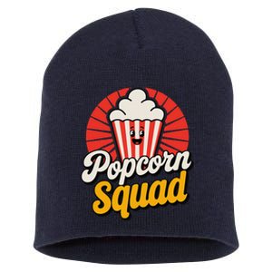 Popcorn Squad Retro Movie Night Snack Cinema Lover Short Acrylic Beanie