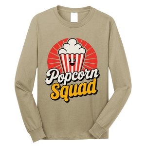 Popcorn Squad Retro Movie Night Snack Cinema Lover Long Sleeve Shirt