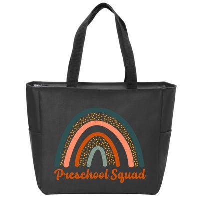 Preschool Squad Rainbow Back To School Zip Tote Bag