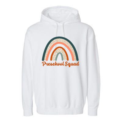 Preschool Squad Rainbow Back To School Garment-Dyed Fleece Hoodie