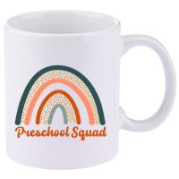 Preschool Squad Rainbow Back To School 11oz C Handle Ceramic Mug