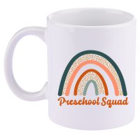 Preschool Squad Rainbow Back To School 11oz C Handle Ceramic Mug