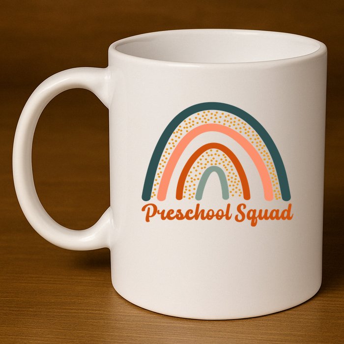 Preschool Squad Rainbow Back To School 11oz C Handle Ceramic Mug