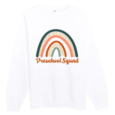 Preschool Squad Rainbow Back To School Premium Crewneck Sweatshirt