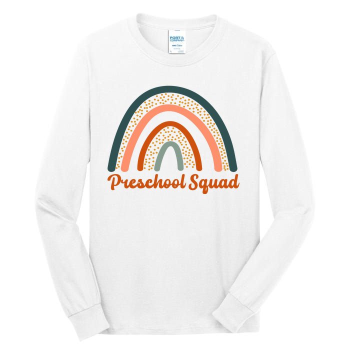 Preschool Squad Rainbow Back To School Tall Long Sleeve T-Shirt