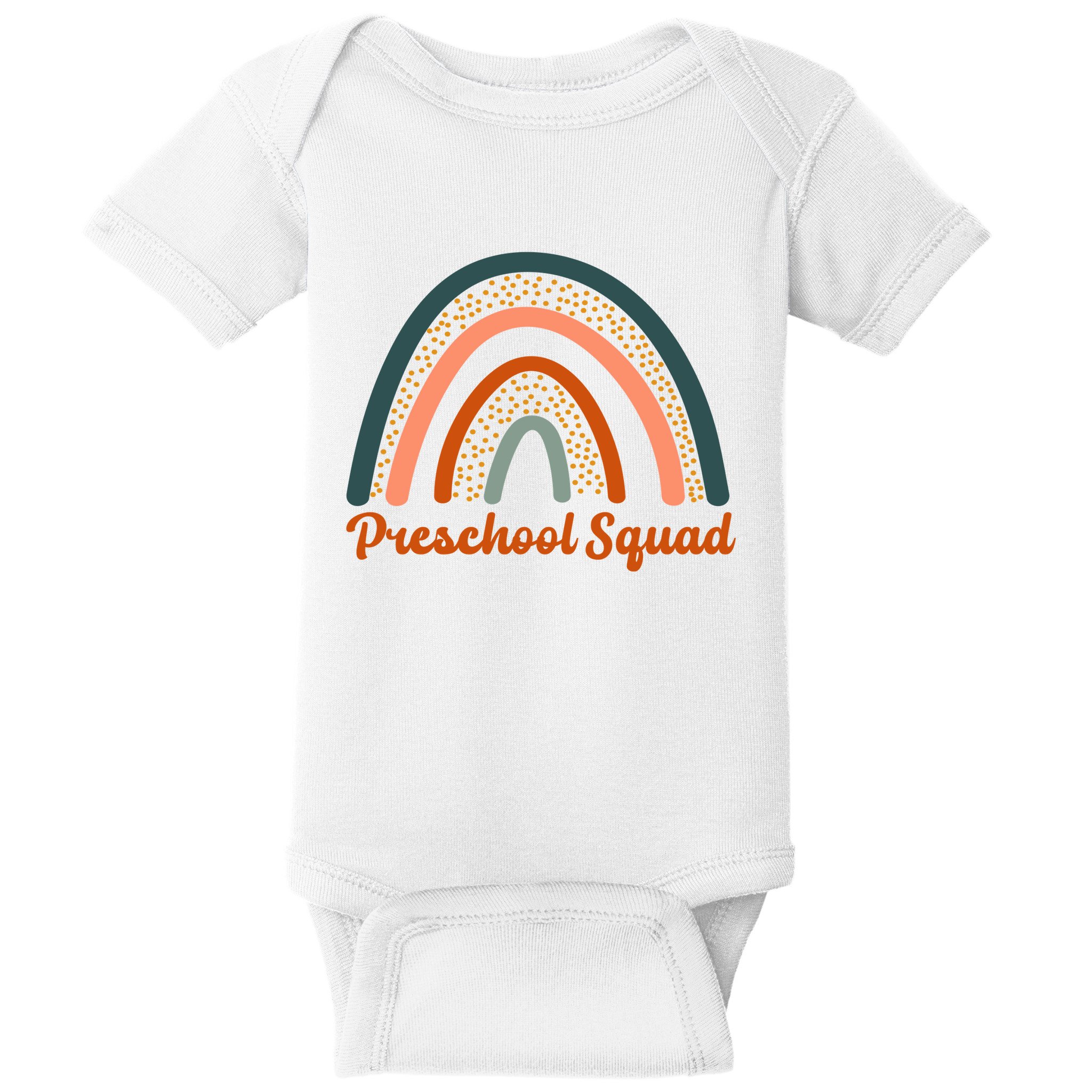 Preschool Squad Rainbow Back To School Baby Bodysuit
