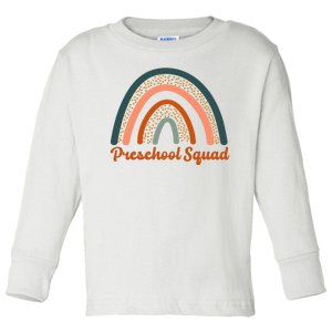 Preschool Squad Rainbow Back To School Toddler Long Sleeve Shirt