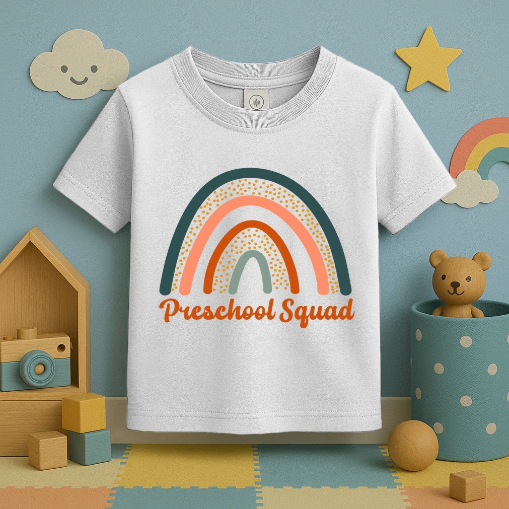 Preschool Squad Rainbow Back To School Toddler T-Shirt