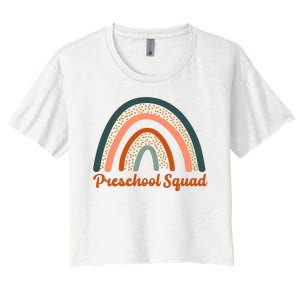 Preschool Squad Rainbow Back To School Women's Crop Top Tee