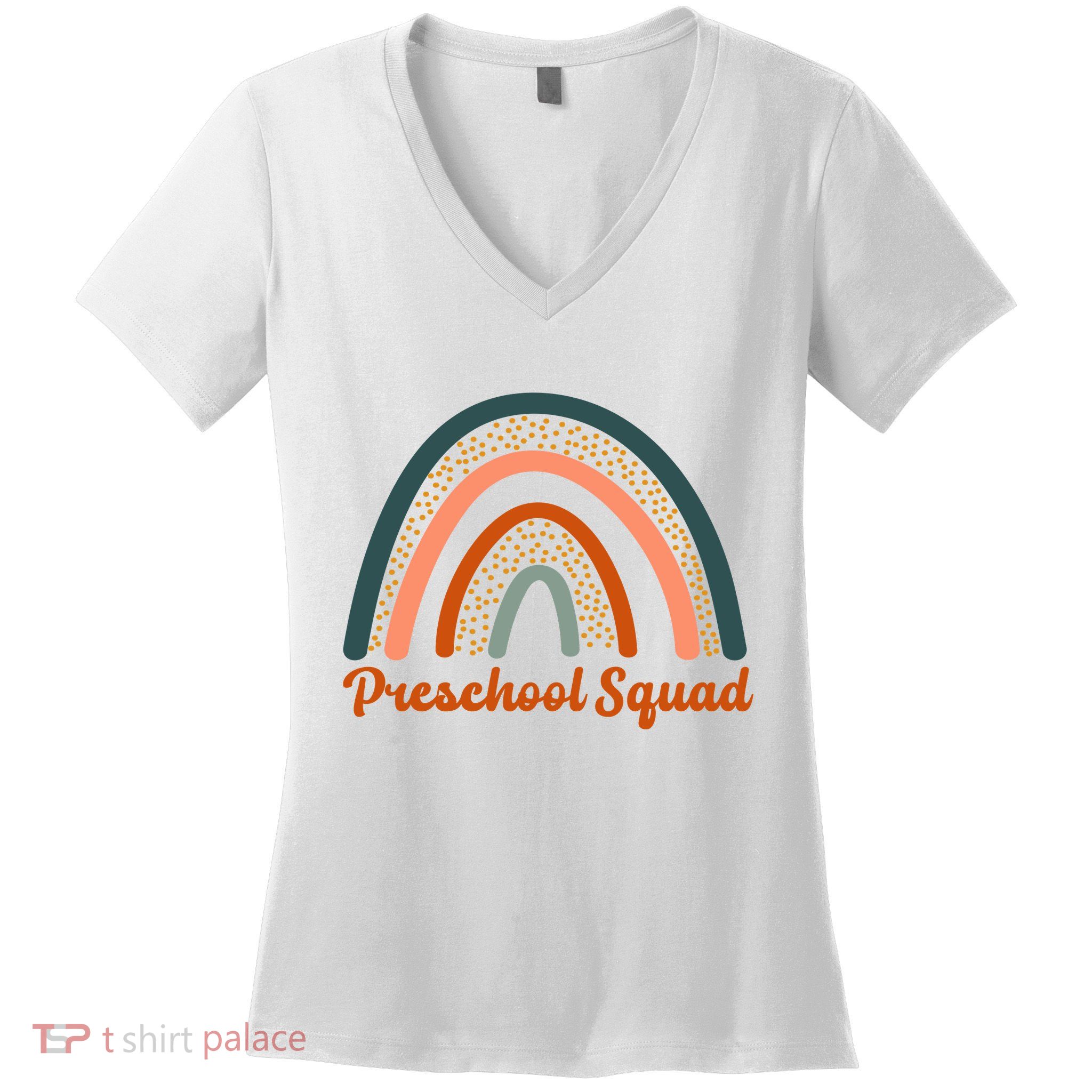 Preschool Squad Rainbow Back To School Women's V-Neck T-Shirt