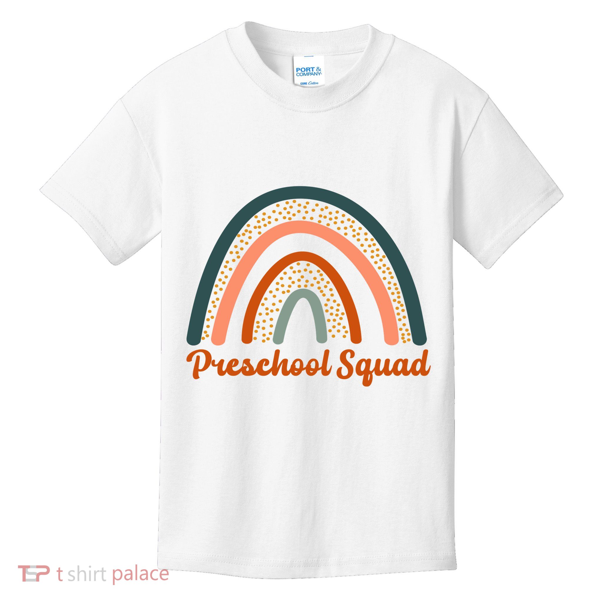 Preschool Squad Rainbow Back To School Kids T-Shirt