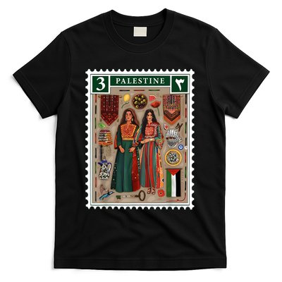 Palestine Stamp Retro Palestine Women Palestinian Flag Gaza T-Shirt