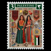 Palestine Stamp Retro Palestine Women Palestinian Flag Gaza Toddler T-Shirt