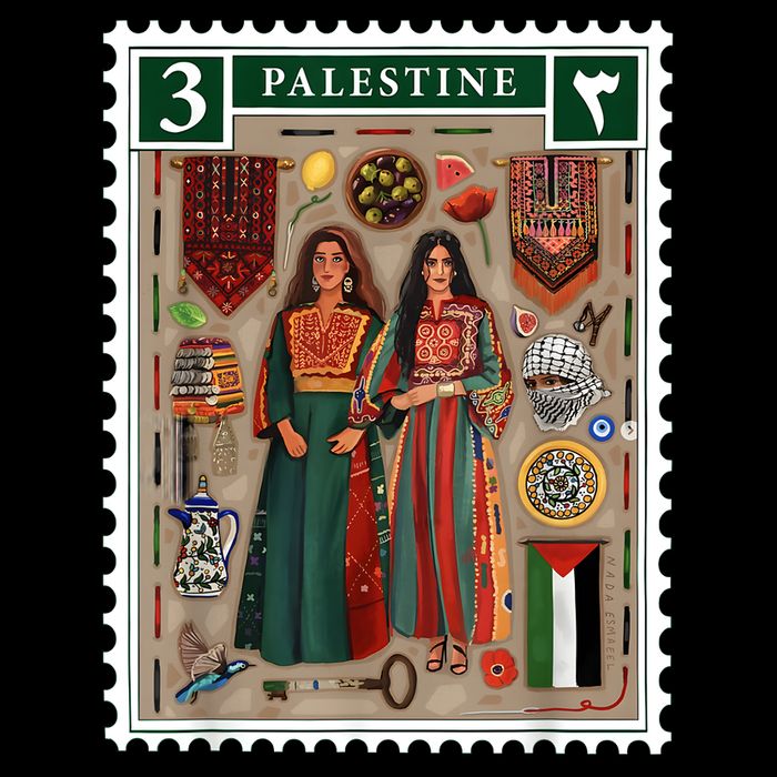 Palestine Stamp Retro Palestine Women Palestinian Flag Gaza Toddler T-Shirt