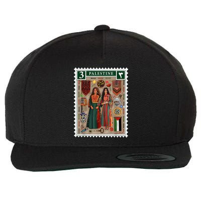 Palestine Stamp Retro Palestine Women Palestinian Flag Gaza Wool Snapback Cap