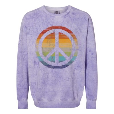 Peace Symbol Retro Colorblast Crewneck Sweatshirt