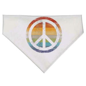 Peace Symbol Retro USA-Made Doggie Bandana