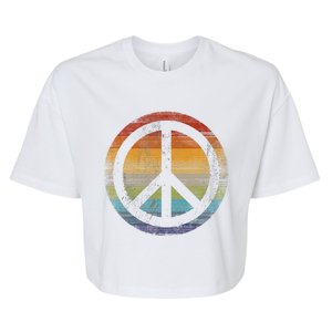 Peace Symbol Retro Bella+Canvas Jersey Crop Tee