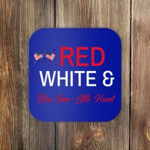 Patriotic Southern Red White And Bless Your Little Heart Funny Gift Coaster