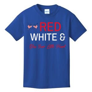 Patriotic Southern Red White And Bless Your Little Heart Funny Gift Kids T-Shirt