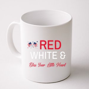 Patriotic Southern Red White And Bless Your Little Heart Funny Gift Coffee Mug