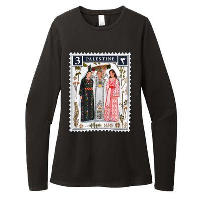 Palestine Stamp Retro Palestine Women Womens CVC Long Sleeve Shirt