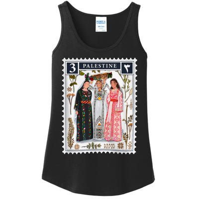 Palestine Stamp Retro Palestine Women Ladies Essential Tank