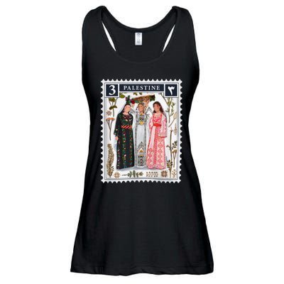 Palestine Stamp Retro Palestine Women Ladies Essential Flowy Tank