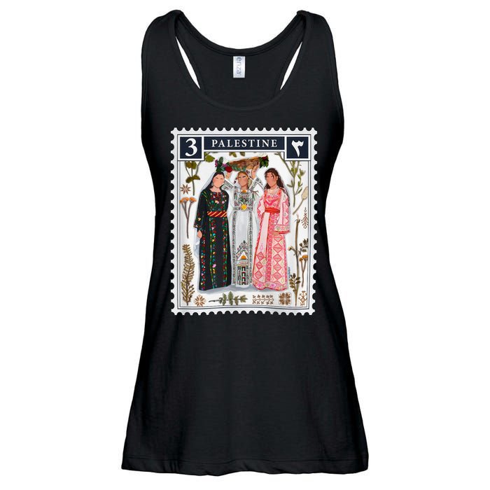 Palestine Stamp Retro Palestine Women Ladies Essential Flowy Tank