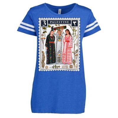 Palestine Stamp Retro Palestine Women Enza Ladies Jersey Football T-Shirt