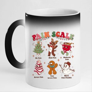 Pain Scale Retro Christmas Nurse Triage And Pain Assesst Meaningful Gift 11oz Black Color Changing Mug