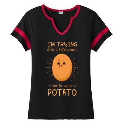 Potato Spud Root Vegetable Tater Vegan Lover Keto Gift Idea Meaningful Gift Ladies Halftime Notch Neck Tee