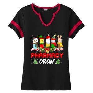 Pills Snow Reindeer Santa Claus Pharmacy Crew Christmas Gift Ladies Halftime Notch Neck Tee