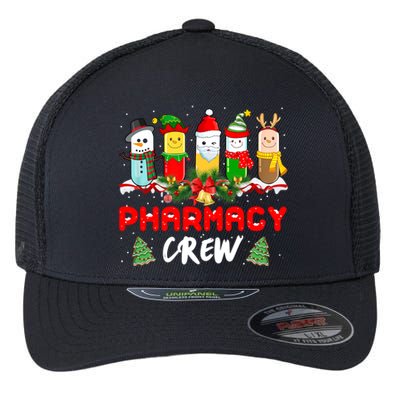 Pills Snow Reindeer Santa Claus Pharmacy Crew Christmas Gift Flexfit Unipanel Trucker Cap