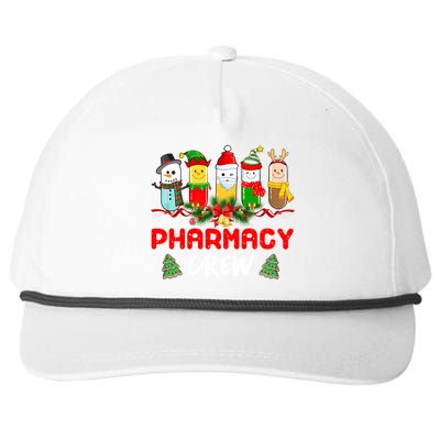 Pills Snow Reindeer Santa Claus Pharmacy Crew Christmas Gift Snapback Five-Panel Rope Hat